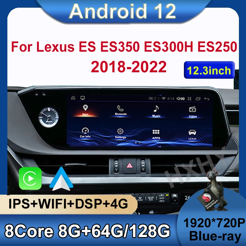 

Android 12 Qualcomm 8+128G Auto Carplay Car Dvd Player For Lexus ES ES200 ES300H ES250 ES350 Navigation Multimedia Stereo