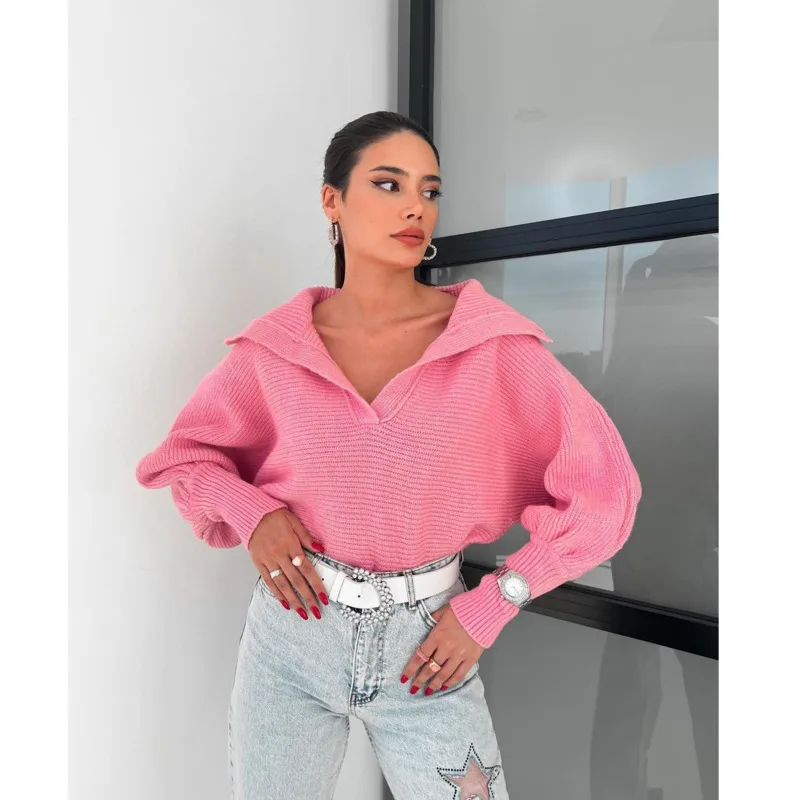 Женский свободный пуловер с рукавами-фонариками, повседневный однотонный короткий свитер в Корейском стиле, Осень-зима 2024
Женский свободный пуловер с рукавами-фонариками, повседневный однотонный короткий свитер в Корейском стиле, Осень-зима 2024