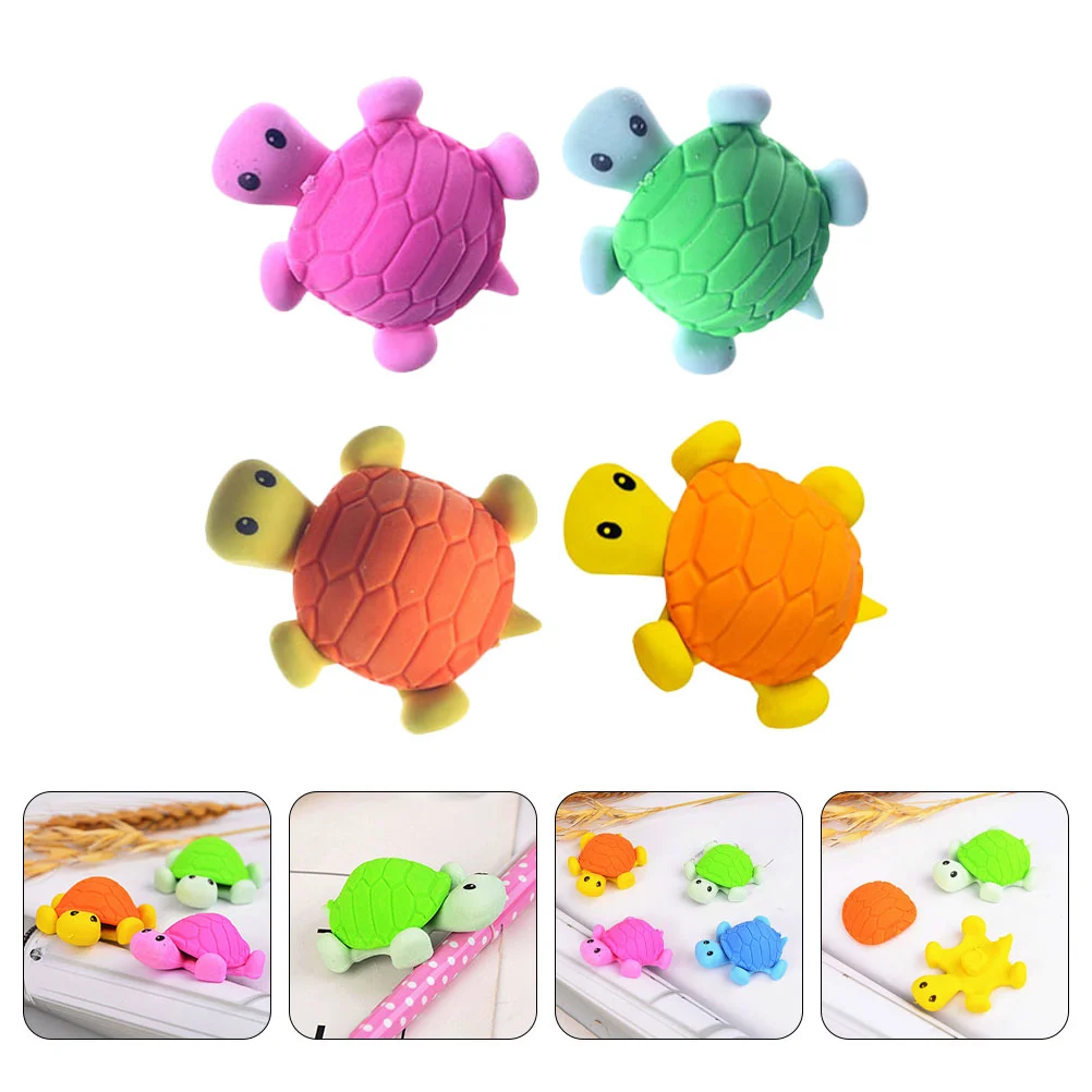 

Turtle Eraser Cartoon Model Erasers Delicate Pencil Mini Portable Drawing Accessory Kids for Classroom Cute Small Bulk