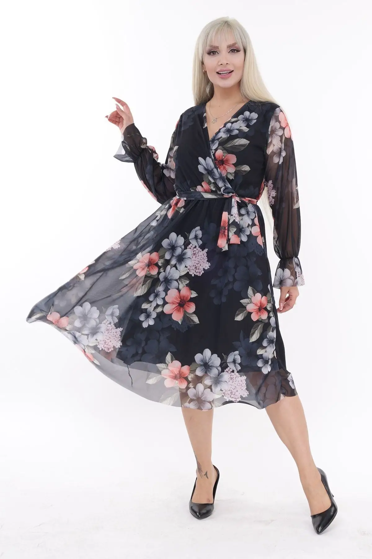 Double-breasted Collar Large Size Dress 31e-2195 Midi Floral Short Knitted Polyurethane Trend Multicolor Wash. Clothing
Double-breasted Collar Large Size Dress 31e-2195 Midi Floral Short Knitted Polyurethane Trend Multicolor Wash. Clothing