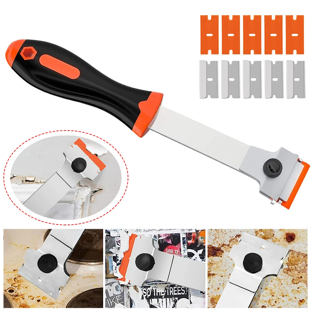 Extended Glue Removal Spatula With 10Pcs Metal/Plastic Blades Long Handled Scraper + Razor Blade For Paint Glue Adhesive Remover
Extended Glue Removal Spatula With 10Pcs Metal/Plastic Blades Long Handled Scraper + Razor Blade For Paint Glue Adhesive Remover