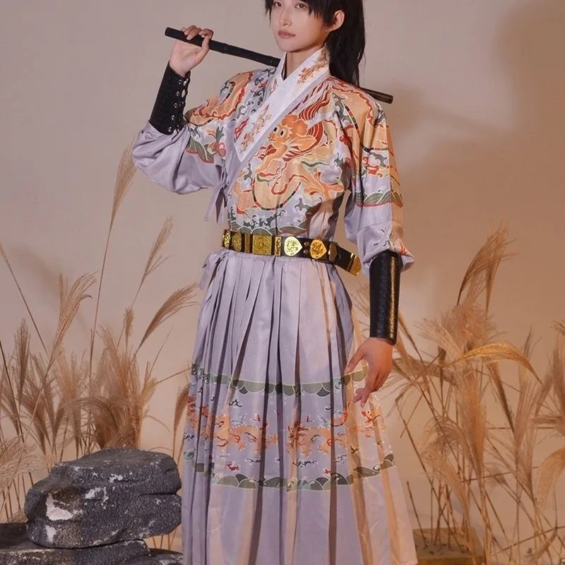 

Flying Fish Hanfu Robe Jinyi Wei Ming Men and Women with The Same Spring and Autumn Traditional Chinese Hanfu Robe Clothing