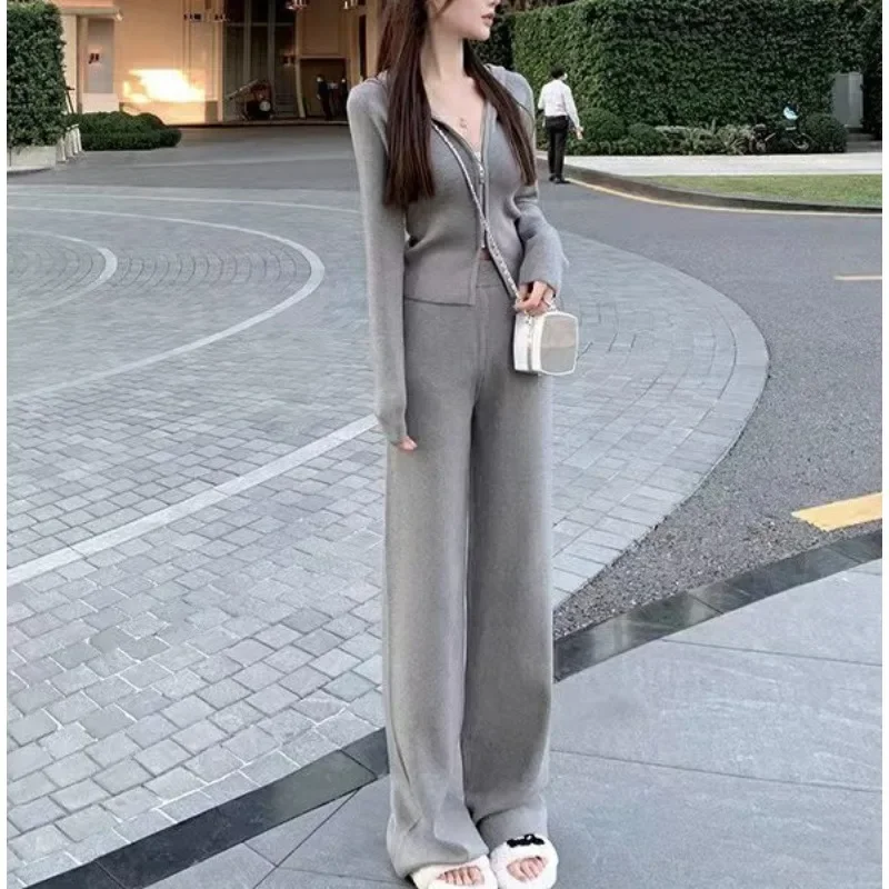 Knitted 2 Piece Sets Women Autumn Winter Fashion Casual Zip-up Cardigan Jacket Coat Pants Outfits Female Slim Suit Clothing
Knitted 2 Piece Sets Women Autumn Winter Fashion Casual Zip-up Cardigan Jacket Coat Pants Outfits Female Slim Suit Clothing