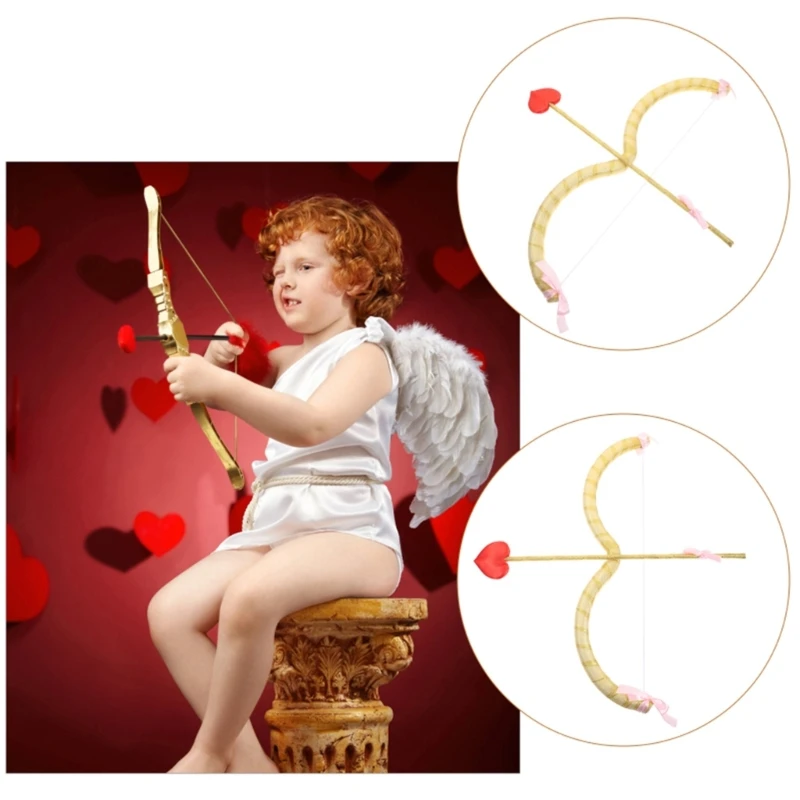 

Valentine's Day Cupid-Bow-and-Arrow Set Cupid-Costume Accessories for Adults Kids Masquerade Party Photography Props