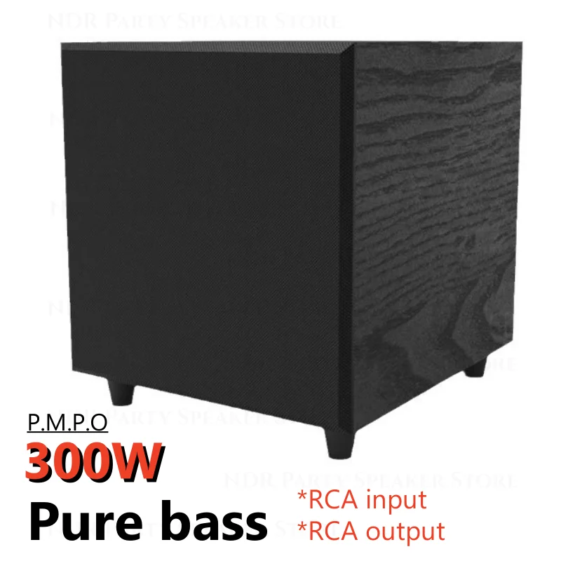 

12 Inch 300W Subwoofers Wooden Active Home Theatre System Subwoofer Speakers Stereo Surround Mega Bass Support RCA Input/output