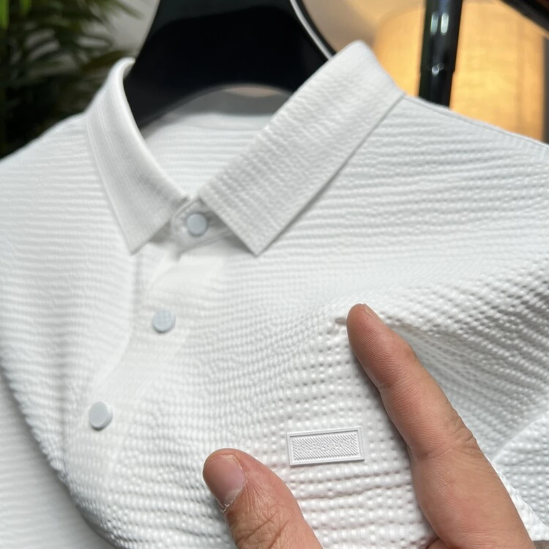 High-end Ice Silk Elasticity Polo Shirts Short Sleeved Summer Korean Fashion Breathable Button Down T-Shirts Casual Men Clothing
High-end Ice Silk Elasticity Polo Shirts Short Sleeved Summer Korean Fashion Breathable Button Down T-Shirts Casual Men Clothing