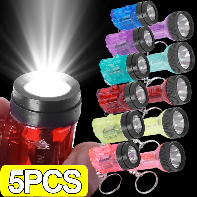 

LED Mini Key Chain Flashlights Battery Powered Torches Emergency Pocket Lamp Toys Portable Light for Outdoor Camping Hiking