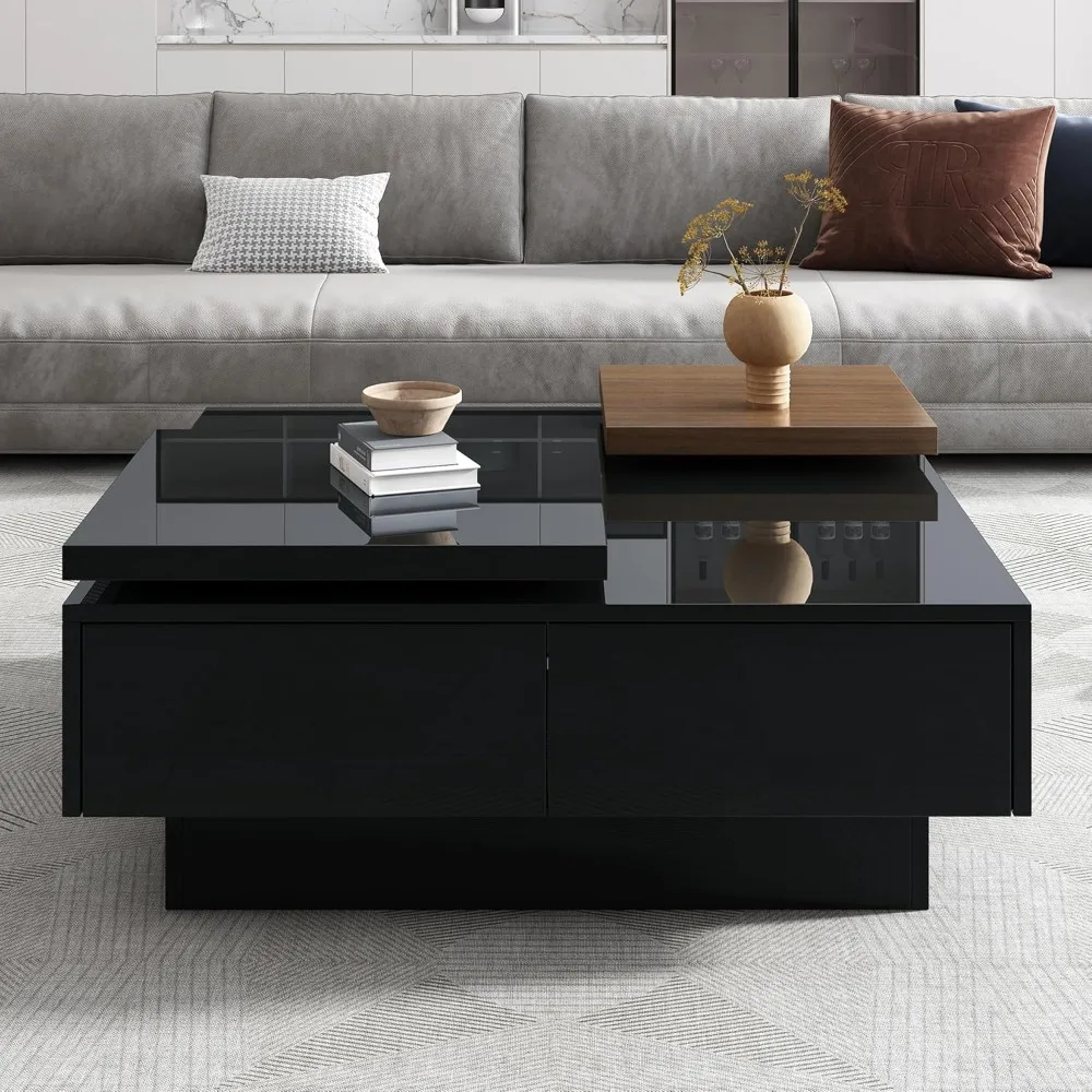 Coffee Table with Drawers, Modern Square, High Gloss Center Table with Storage and Removable Top, Coffee Tables for Living Room
Coffee Table with Drawers, Modern Square, High Gloss Center Table with Storage and Removable Top, Coffee Tables for Living Room