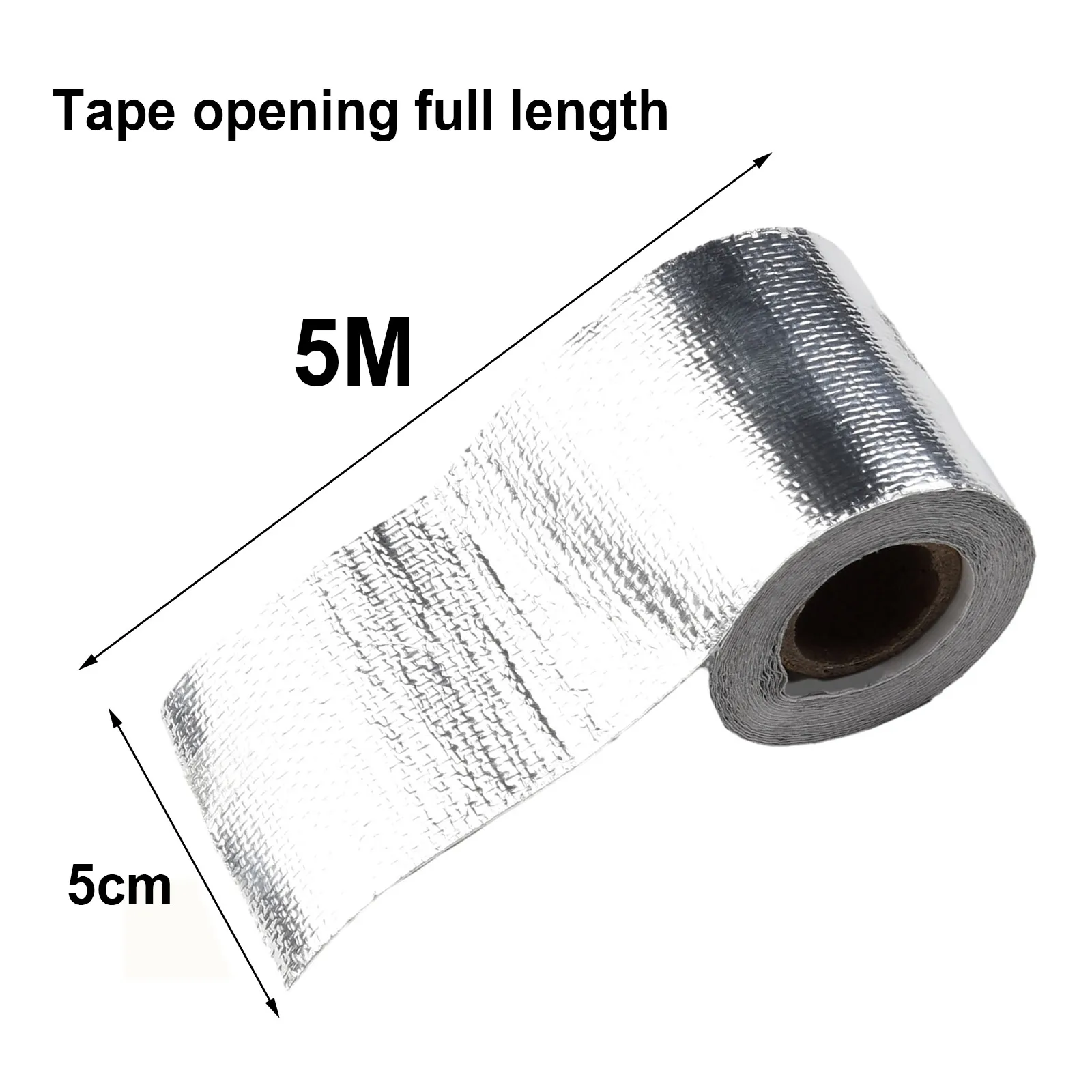 

5M*5cm Exhaust Pipe Insulation Tape 6 Zip Ties Aluminum Foil High Quality Titanium Heat Wrap Accessories Durable