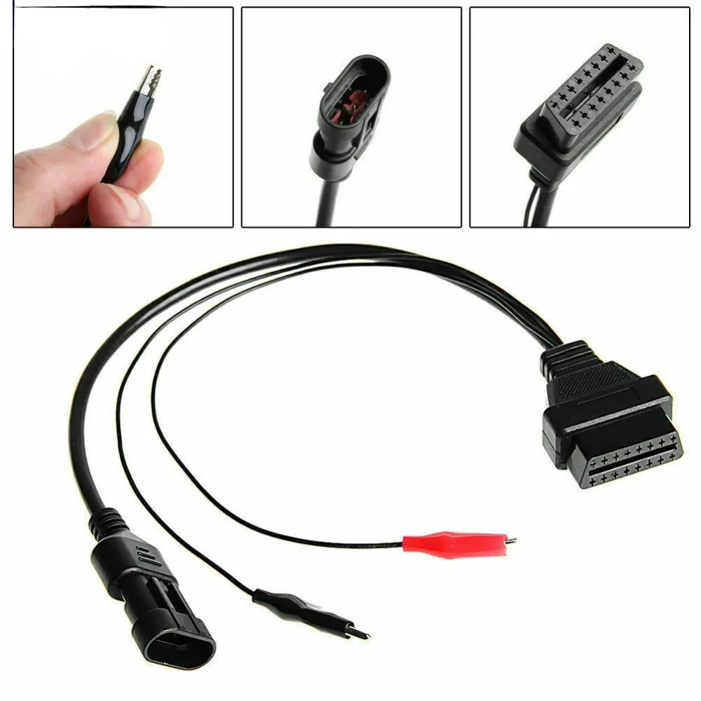 

Latest OBD2 Cable 3Pin To 16Pin for Fiat for Lancia for Alfa Remeo Plug Connector Adapter Car Extension Diagnostic Cables Line