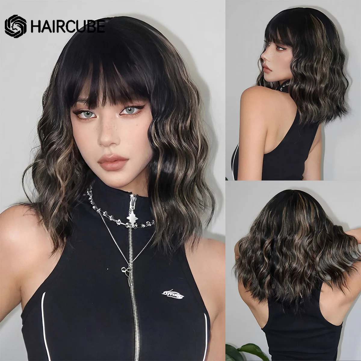 HAIRCUBE короткие черные и коричневые волнистые парики для чернокожих женщин парики с челкой модные натуральные рождественские праздничные парики из термостойкого волокна
HAIRCUBE короткие черные и коричневые волнистые парики для чернокожих женщин парики с челкой модные натуральные рождественские праздничные парики из термостойкого волокна