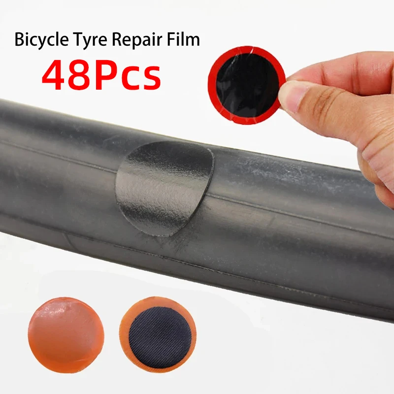 

New 48PCS 25mm Round/Square Rubber Bicycle Tire Patch Cycle Repair Tools Cycling Bike Tire Tyre Inner Tube Puncture Repair Tool