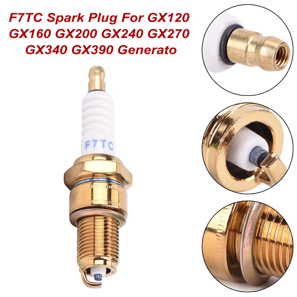 Свеча зажигания F7TC для GX120 GX160 GX200 GX240 GX270 GX340 GX390, генератор для китайских бензиновых двигателей, сменные инструменты
Свеча зажигания F7TC для GX120 GX160 GX200 GX240 GX270 GX340 GX390, генератор для китайских бензиновых двигателей, сменные инструменты
