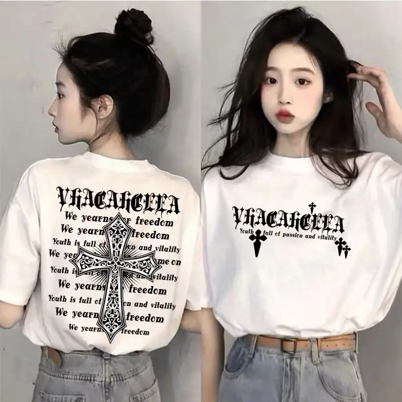 American oversize short sleeved T shirt for women 2024 summer loose casual design retro white cotton half sleeved top T-shirt
American oversize short sleeved T shirt for women 2024 summer loose casual design retro white cotton half sleeved top T-shirt