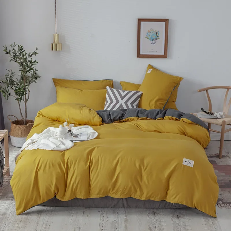 Solid Cotton 4 Pieces Duvet Covers Bedding Set Four Seasons Bedspread Cheap Brushed Cute Soft Patchwork Colors Dorm Quilt Cover
Solid Cotton 4 Pieces Duvet Covers Bedding Set Four Seasons Bedspread Cheap Brushed Cute Soft Patchwork Colors Dorm Quilt Cover