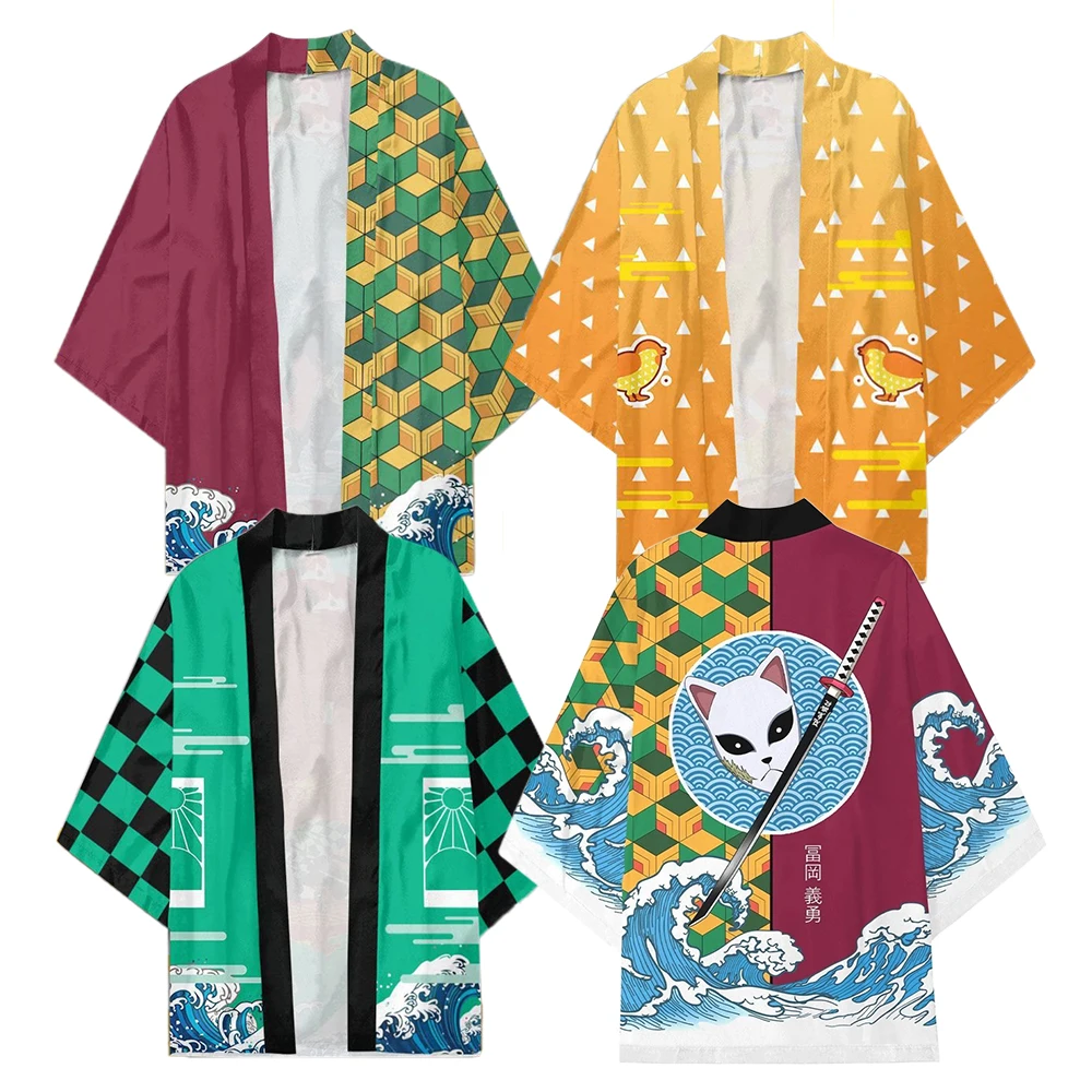 

Color Cosplayer Anime Cloak Kimetsu No Yaiba Cosplay Costume Tanjiro Kamado Men Women Cape Nezuko Peripheral Kimono Yukata