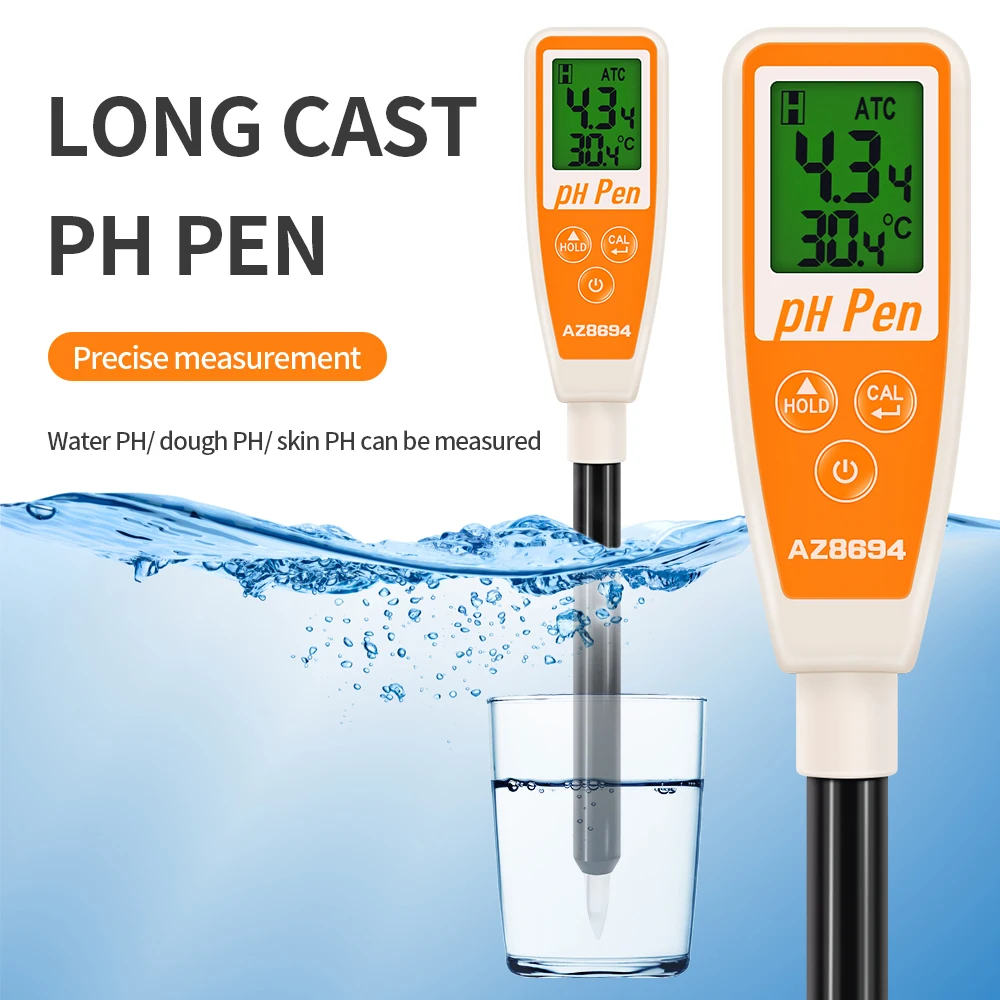 2 in 1 Temperature PH Meter Handheld PH Tester Pen Long Measuring Rod Acidity Meter PH Detector ATC CF Alkaline Acid Monitor
2 in 1 Temperature PH Meter Handheld PH Tester Pen Long Measuring Rod Acidity Meter PH Detector ATC CF Alkaline Acid Monitor