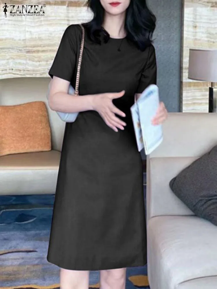 ZANZEA Casual 2024 Summer Vestidos Women Short Sleeve Slim Solid Color A-line Dress Office Wear Elegant O Neck Knee-length Robes
ZANZEA Casual 2024 Summer Vestidos Women Short Sleeve Slim Solid Color A-line Dress Office Wear Elegant O Neck Knee-length Robes