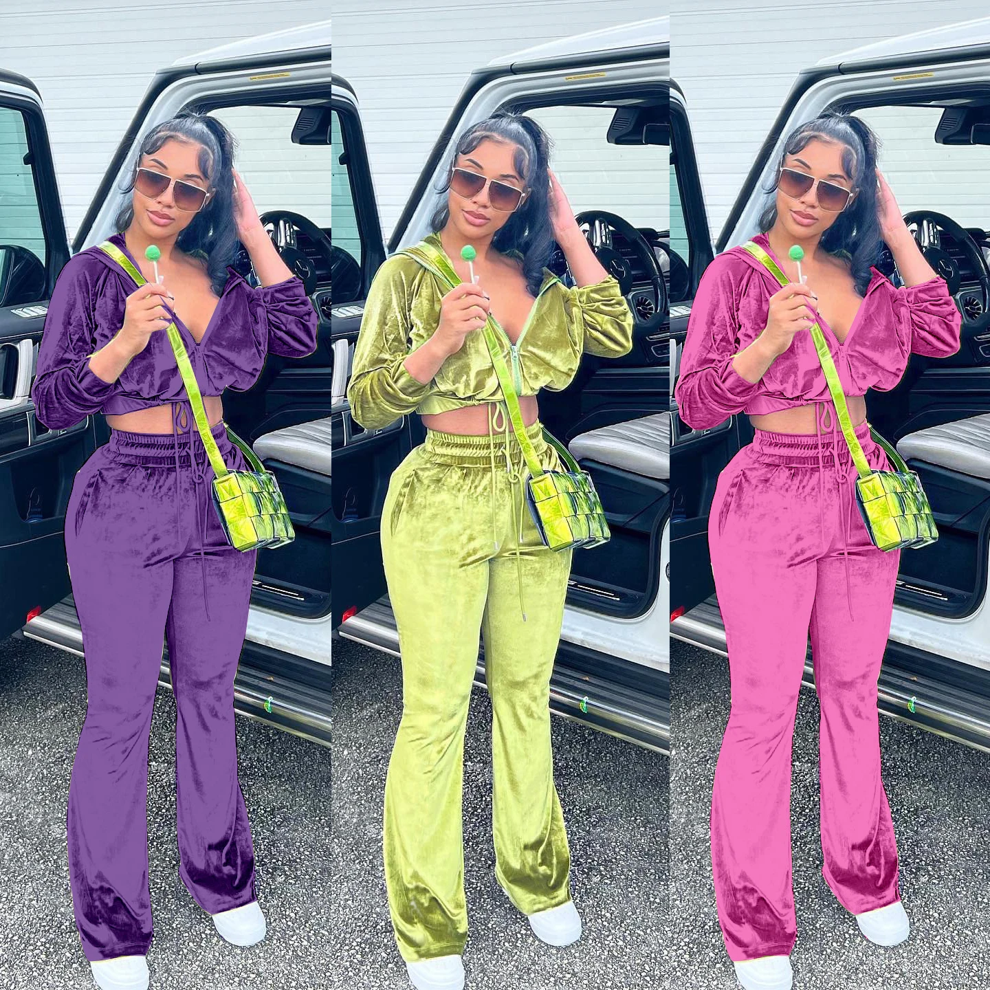 Velvet Crop Jackets 2 Piece Pant Sets Elegant Outfit Sweatsuit 2023 Women Spring Casual Sexy Party Club Two Piece Pant Sets
Velvet Crop Jackets 2 Piece Pant Sets Elegant Outfit Sweatsuit 2023 Women Spring Casual Sexy Party Club Two Piece Pant Sets