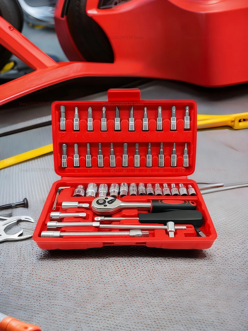 46pcs Socket Wrench Set Auto Repair Tool Kit Household DIY Ratchet Screwdriver Car Repair Hardware Toolbox 1 Mallzona S4958f4c6535e45b5b39c8f394fe8817fu 46pcs Socket Wrench Set Auto Repair Tool Kit Household DIY Ratchet Screwdriver Car Repair Hardware Toolbox Mallzona