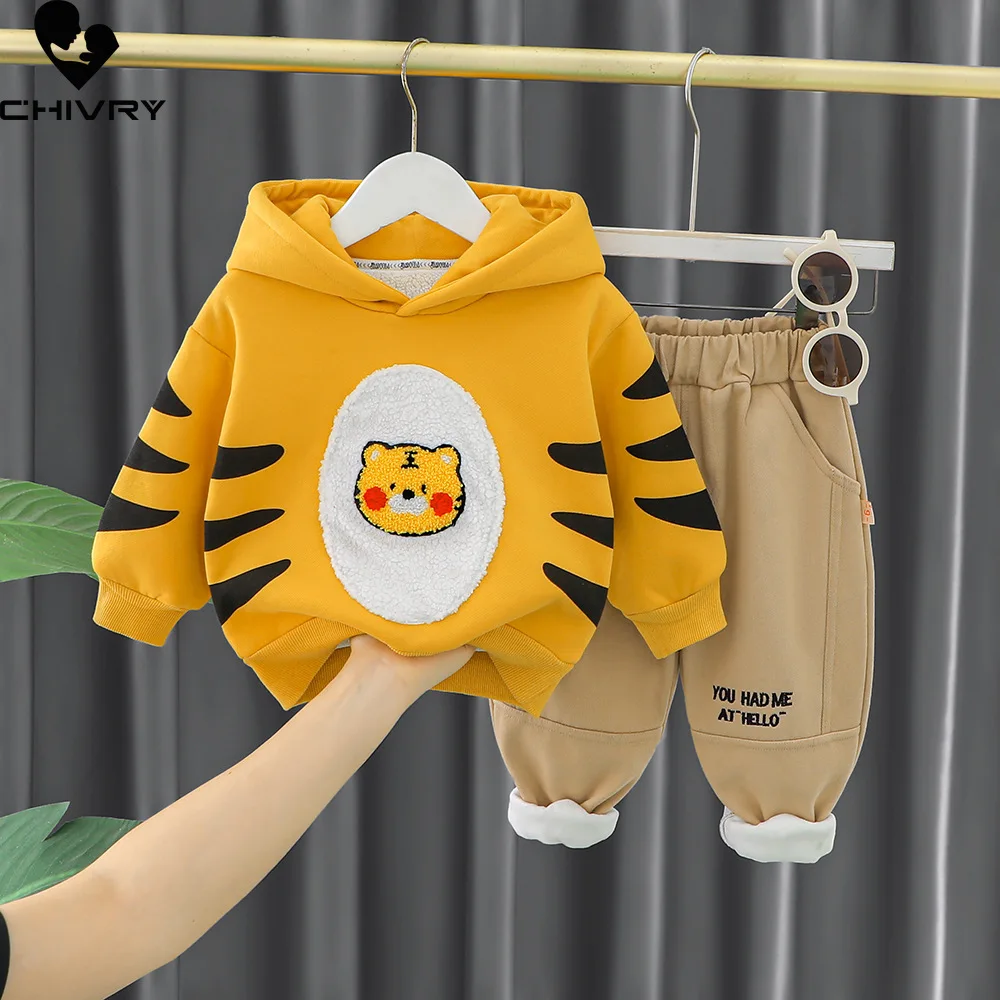 New Autumn Winter Boys Cute Cartoon Animal Thicken Warm Hooded Pullover Sweatshirt Tops with Pants Baby Girls Clothing Sets
New Autumn Winter Boys Cute Cartoon Animal Thicken Warm Hooded Pullover Sweatshirt Tops with Pants Baby Girls Clothing Sets