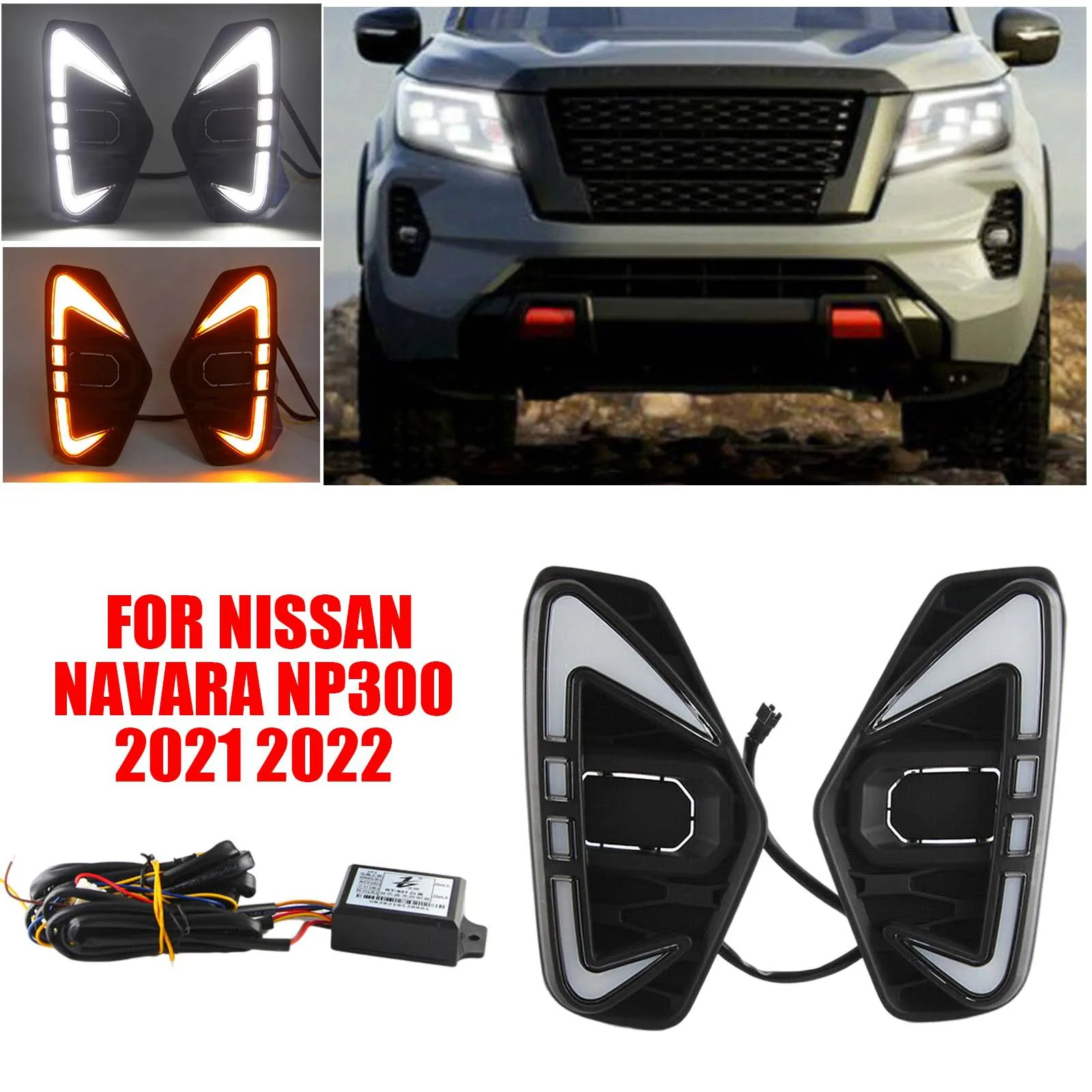 For Nissan Navara NP300 2021 2022 LED Daytime Running Lights DRL Turn Signal Fog
For Nissan Navara NP300 2021 2022 LED Daytime Running Lights DRL Turn Signal Fog