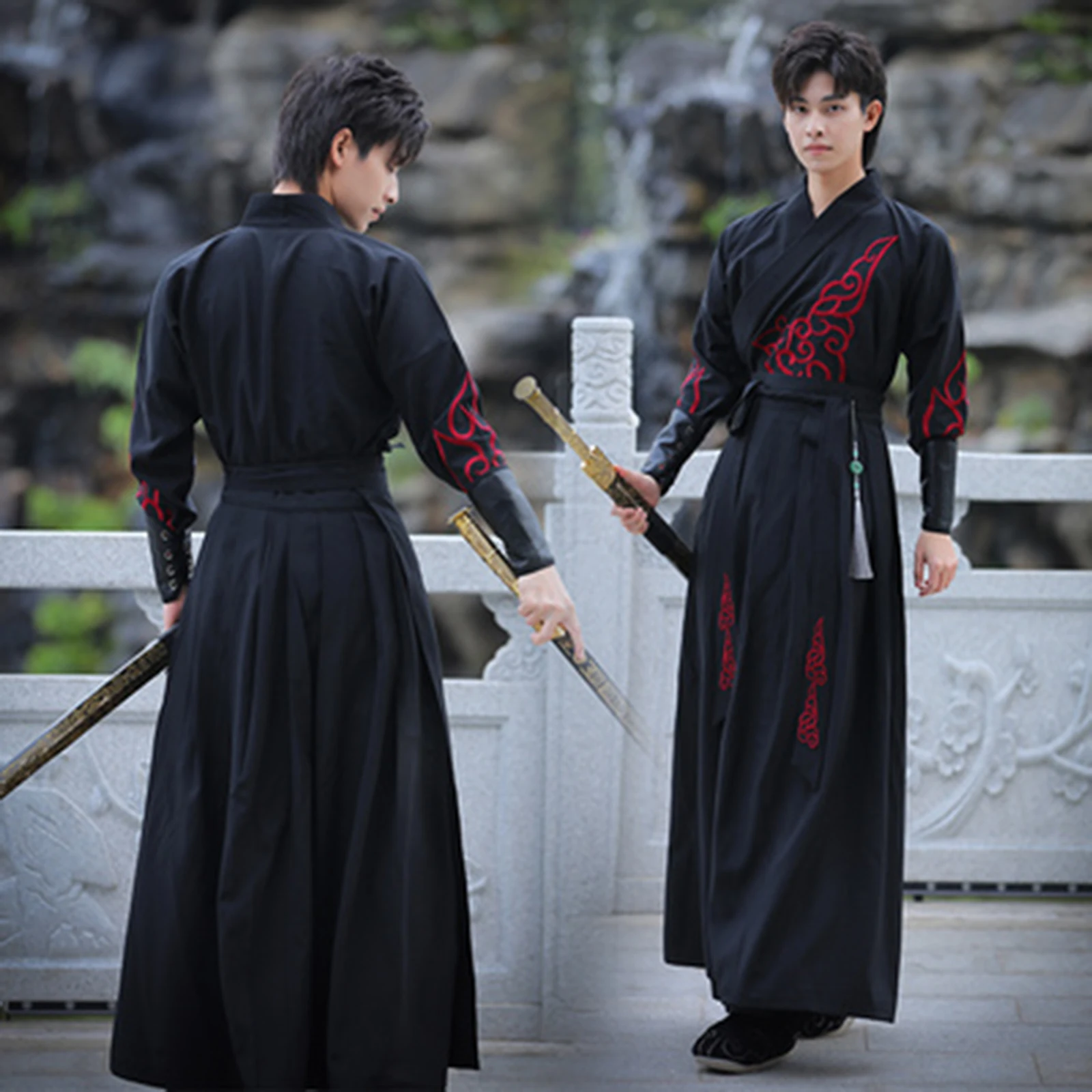 

Традиционное платье ханьфу большого размера, мужской костюм династии Хань, костюм для пары, китайская одежда для древнего меча, мужское кимоно, костюм Тан