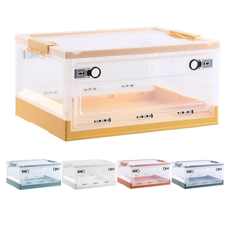 

Modern Storage Organizer Stackable Collapsible Crates Plastic Large Capacity Book Storage Box Foldable Storage Box