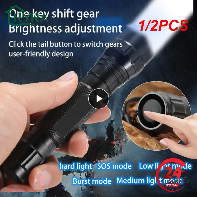 

1/2PCS LED Infrared Tactical Flashlight Zoomable Night Vision Hunting Rechargeable Waterproof Flashlights IR 850nm/940nm