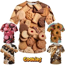 Funny Food T-shirt 3D Printing Men's Cookie Round Neck Short Sleeve Macaron Waffle Casual Cool Tops 
Funny Food T-shirt 3D Printing Men's Cookie Round Neck Short Sleeve Macaron Waffle Casual Cool Tops