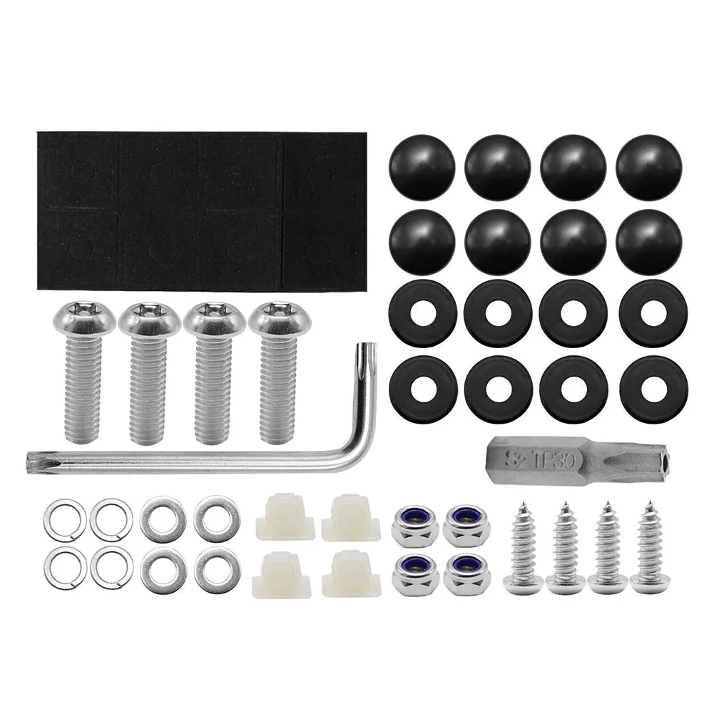 42pc Universal License Plate Screws Anti Theft Auto Security Accessories Stainless Steel Screws Wrench Tool Kit
42pc Universal License Plate Screws Anti Theft Auto Security Accessories Stainless Steel Screws Wrench Tool Kit