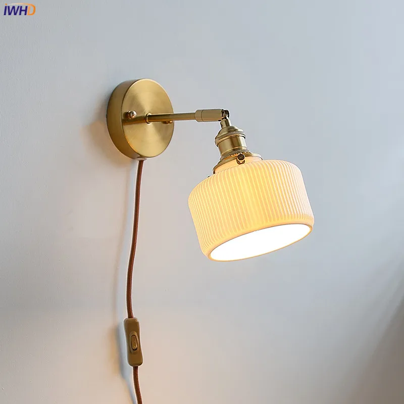 IWHD Plug In Switch LED Wall Sconce Light Fixtures Ceramic Lampshade Iron Arm adjustable Living Room Beside Lamp Applique Murale
IWHD Plug In Switch LED Wall Sconce Light Fixtures Ceramic Lampshade Iron Arm adjustable Living Room Beside Lamp Applique Murale
