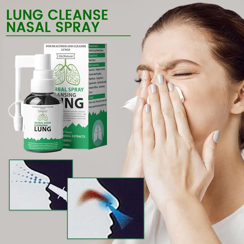 

20ml Lung Detox Herbal Cleanser Spray For Smokers Clear Nasal Congestion Anti Snoring Solution Stop Snore Relief Spray Nose