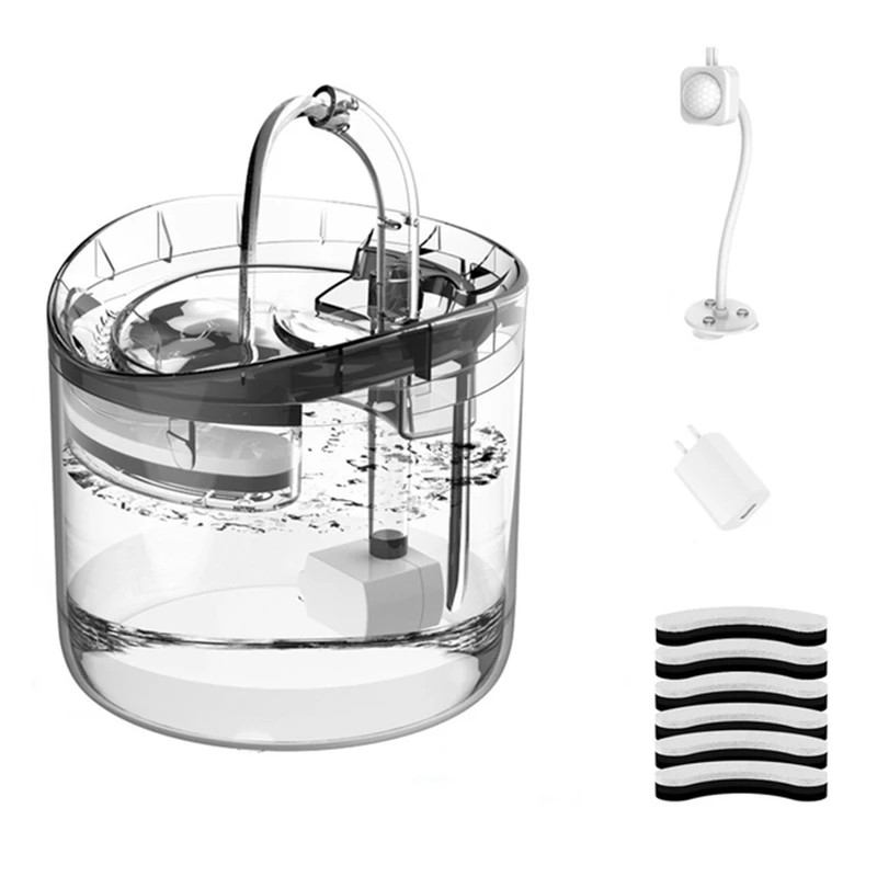 

AT35 Intelligent Water Fountain With Faucet Water Dispenser Transparent Drinker Pet Drinking Filters Feeder Sensor