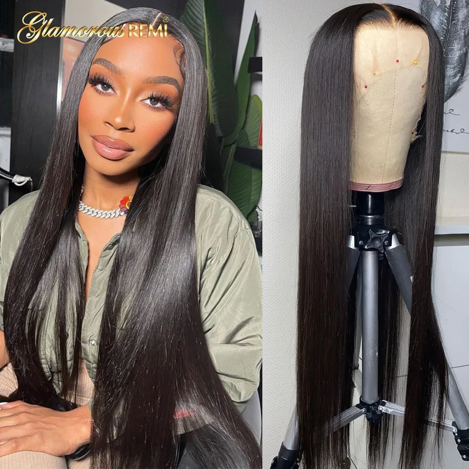 

Straight Human Hair Wig Part Lace Wigs For Black Women Indian Straight Glueless Wig Human Hair Natural Hairline Natural Color 1B