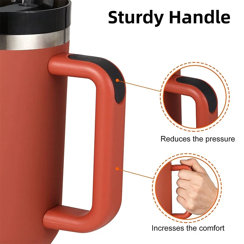 

Cup Lid Car Hot Thermal With Steel 40oz Insulated Stainless Vacuum Bottle Tumbler Mug Thermos Handle Cold Travel Straw Water
