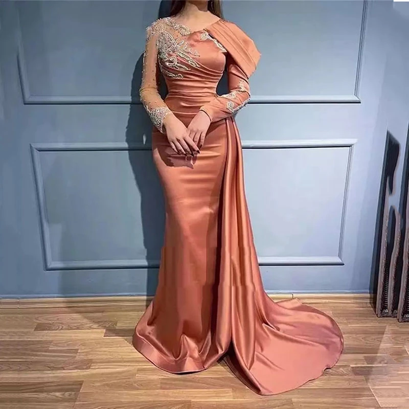 Happy Custom Dubai Mermaid Arabic Evening Dress For Women Wedding Long Sleeve Beaded Appliques Elegant Formal Party Gown
Happy Custom Dubai Mermaid Arabic Evening Dress For Women Wedding Long Sleeve Beaded Appliques Elegant Formal Party Gown