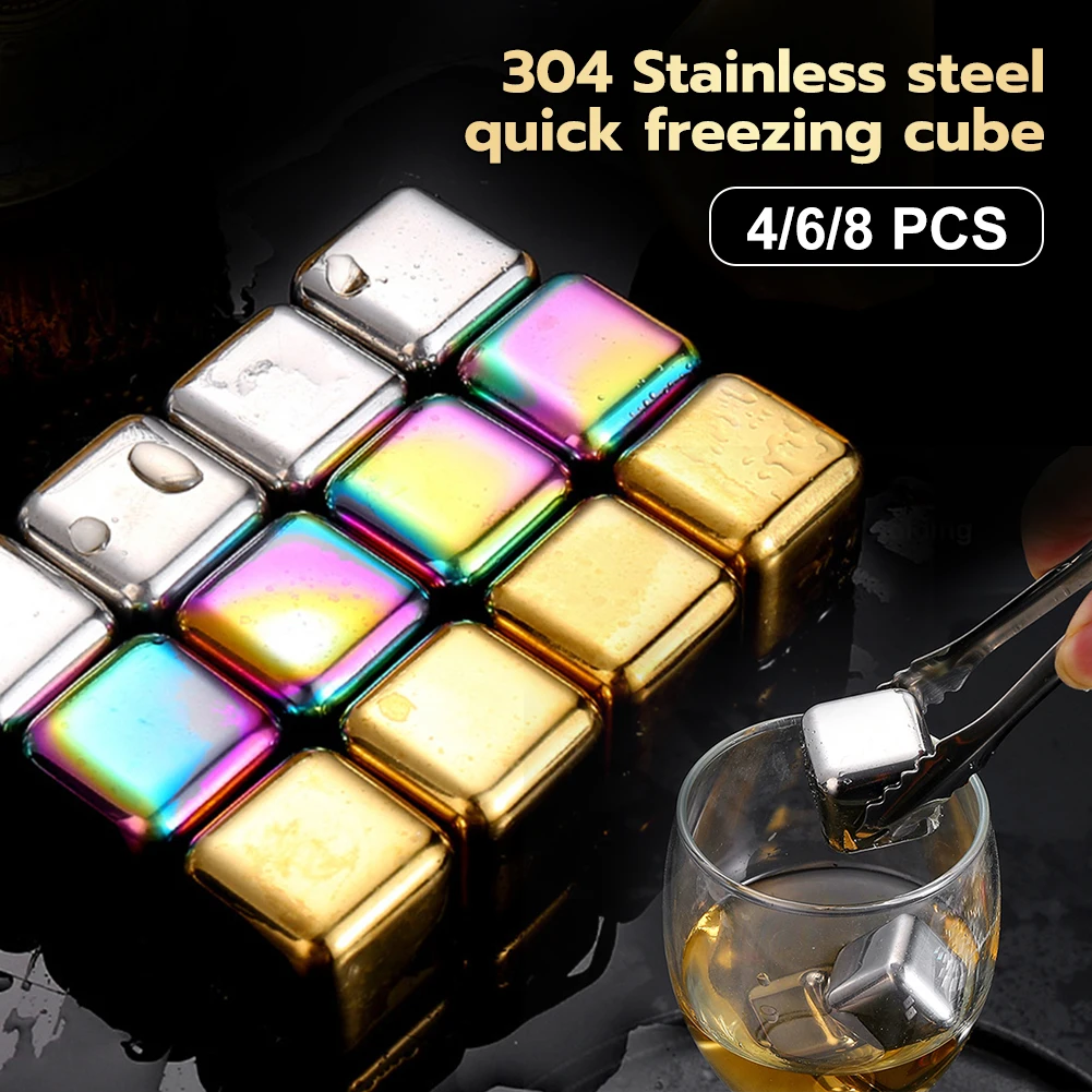 4/6/8 Pcs 304 Stainless Steel Ice Cube Reusable Ice Cube for Whiskey Wine Wine Cooling Cube Chilling Beverage Liqueurs
4/6/8 Pcs 304 Stainless Steel Ice Cube Reusable Ice Cube for Whiskey Wine Wine Cooling Cube Chilling Beverage Liqueurs