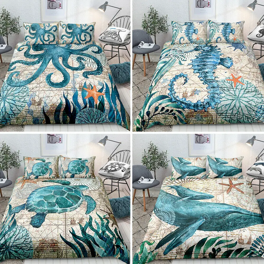 Sea Turtle Bedding Ocean Duvet Cover Set Teal Mediterranean Style Marine Theme Design Ocean Bedding Sets Queen King Twin Size
Sea Turtle Bedding Ocean Duvet Cover Set Teal Mediterranean Style Marine Theme Design Ocean Bedding Sets Queen King Twin Size