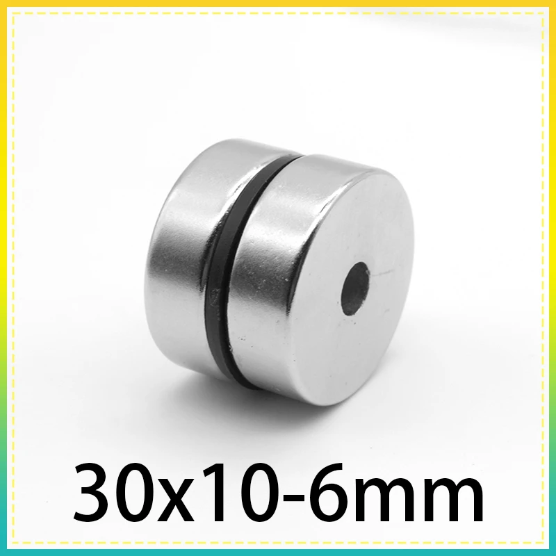 

1/2/5/10PCS 30x10-6 Disc Rare Earth Neodymium Magnet 30*10 mm Hole 6mm Round Countersunk Permanent Magnet 30X10-6mm 30*10-6