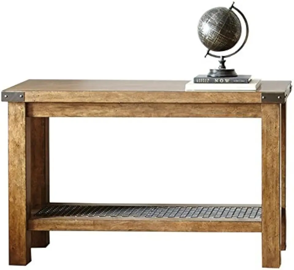 Rectangular Rustic Console Table in Distressed Oak,Industrial Styling with Hardware Accents on the Table Top Corners
Rectangular Rustic Console Table in Distressed Oak,Industrial Styling with Hardware Accents on the Table Top Corners