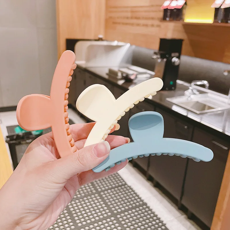 

Korean style Frosted grab clip large back head hair clip Bath Shark clip temperament cream hairpins headpiece hair accessories