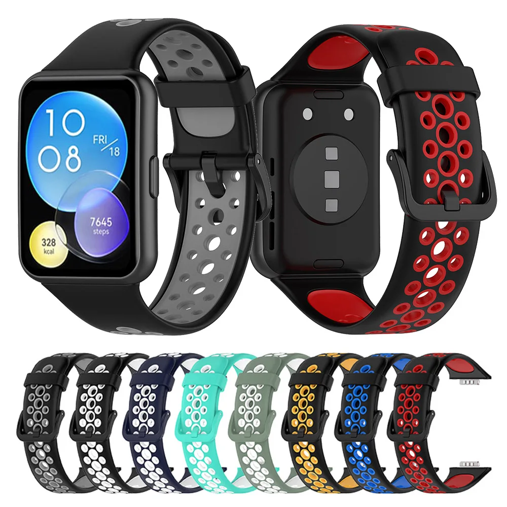 Sports Silicone Strap For Huawei Watch Fit 2 Active Two-color Breathable Watchband Bracelet For Huawei Watch Fi2 Band Correa 
Sports Silicone Strap For Huawei Watch Fit 2 Active Two-color Breathable Watchband Bracelet For Huawei Watch Fi2 Band Correa