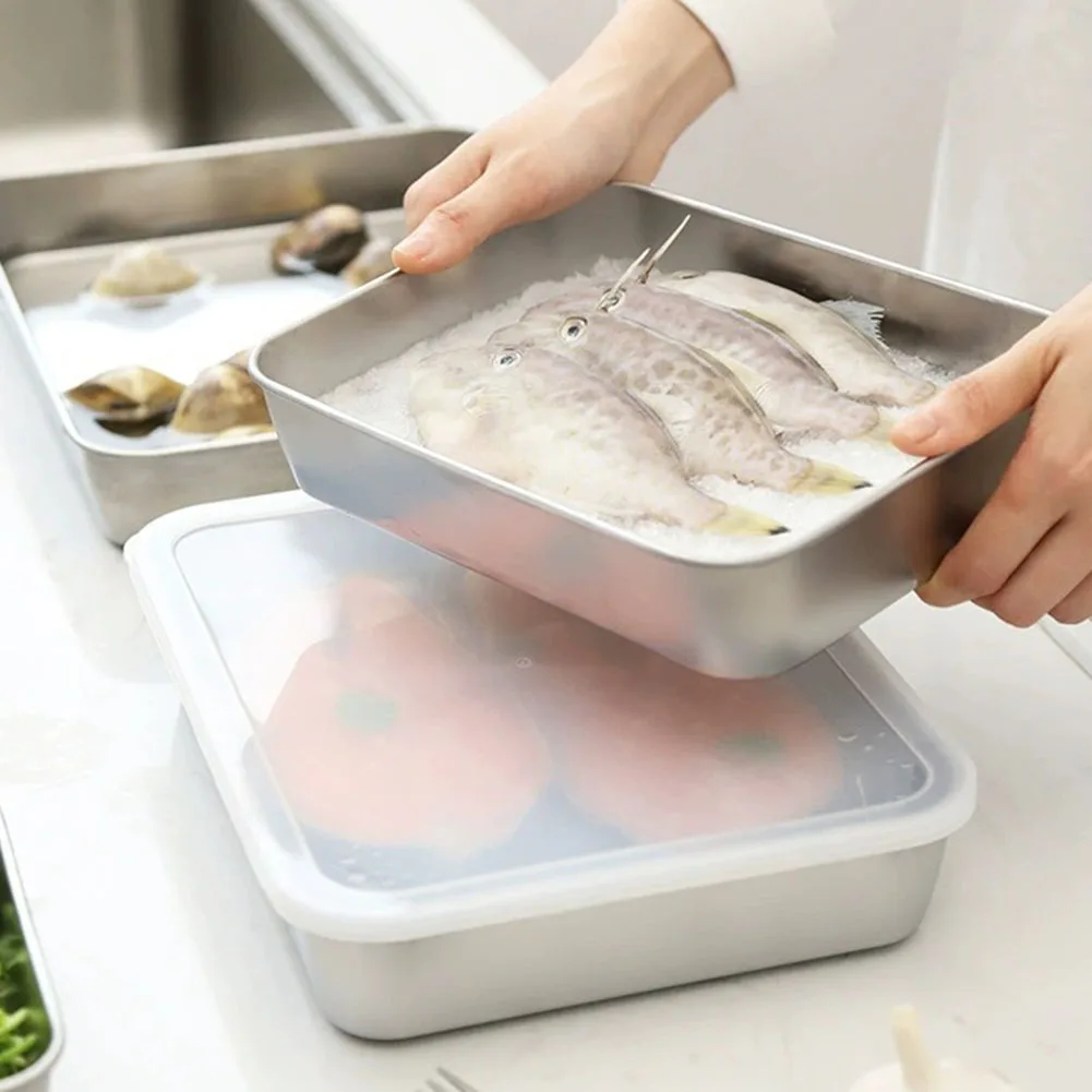 1PC Stainless Steel Refrigerator Food Storage Box With Plastic Lid Prepare Food Freshness Preservation Box Picnic Box
1PC Stainless Steel Refrigerator Food Storage Box With Plastic Lid Prepare Food Freshness Preservation Box Picnic Box
