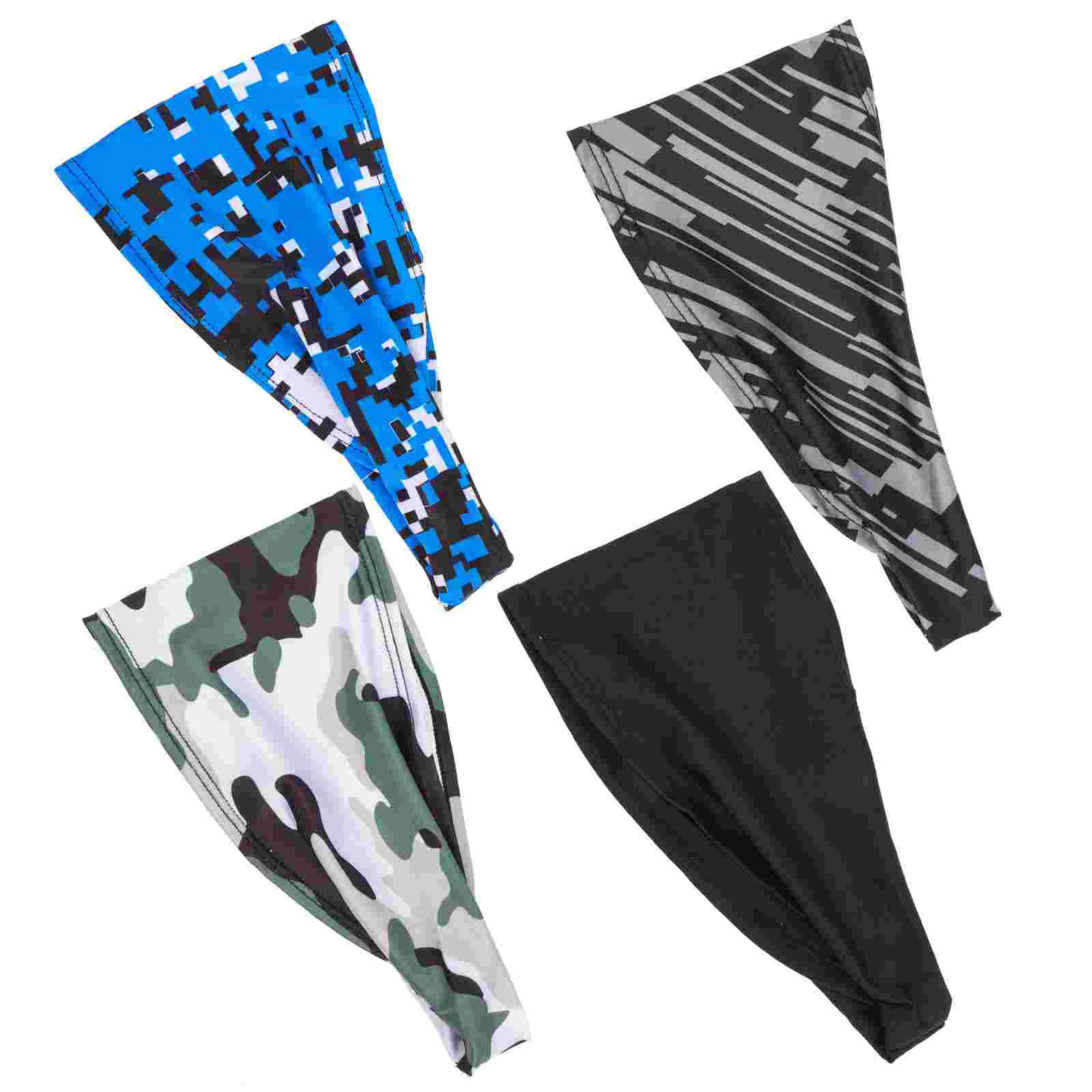 

4 Pcs Bandanas For Men Sweat Bands Sports Headbands Athletic Elasticity Hair Sweatband Anti-slip Sweatbands Child