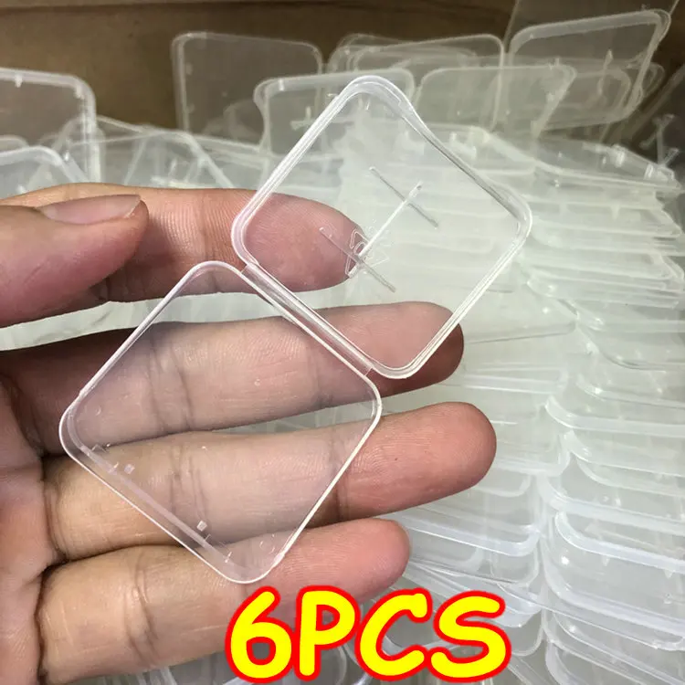 6PCS Mini Square Storage Box Transparent Plastic Flip Cover Small Case Pill Jewels Dustproof Storage Case Pack Boxes Wholesale 
6PCS Mini Square Storage Box Transparent Plastic Flip Cover Small Case Pill Jewels Dustproof Storage Case Pack Boxes Wholesale