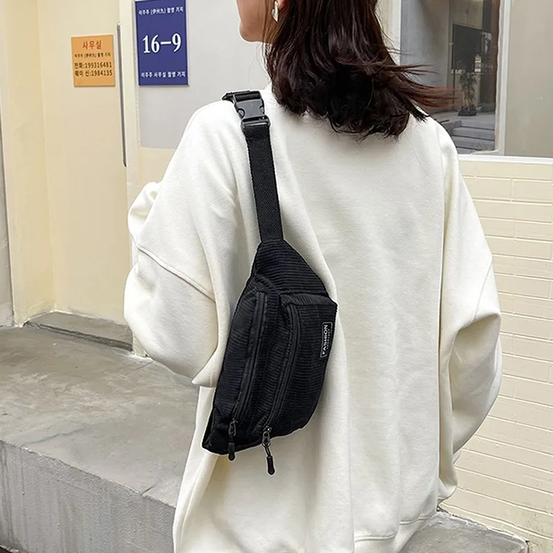 

Вельветовая Женская поясная сумка, маленькие холщовые дамские сумочки на ремне через плечо для женщин, забавная модная женская нагрудная сумка для телефона