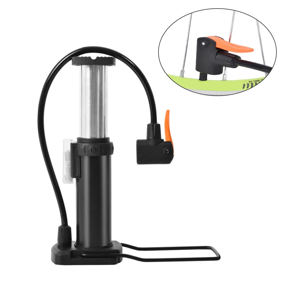 

Bicycle Air Pump Portable MTB Cycling Foot Pump with Pressure Gauge Accessories with 3 Inflation Heads