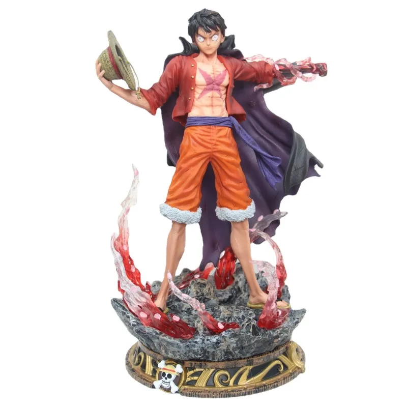 

One Piece Anime figures 40cm Monkey D Luffy Figurine Sakura 2 Heads Statue Gk Pvc Collectible Model Decoration Ornament Toy Gift