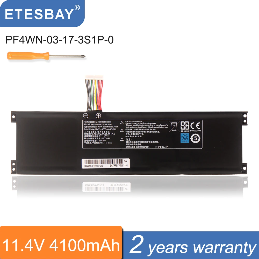 

ETESBAY PF4WN-03-17-3S1P-0 Laptop Battery For Hasee KINGBOOK For MECHREVO S1 Air S2Motile M142Air ForAir For Walmart Motile M142